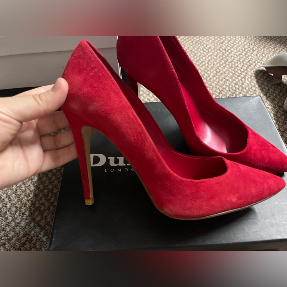 NEW Dune Aiyana Red Suede Shoes Size 38